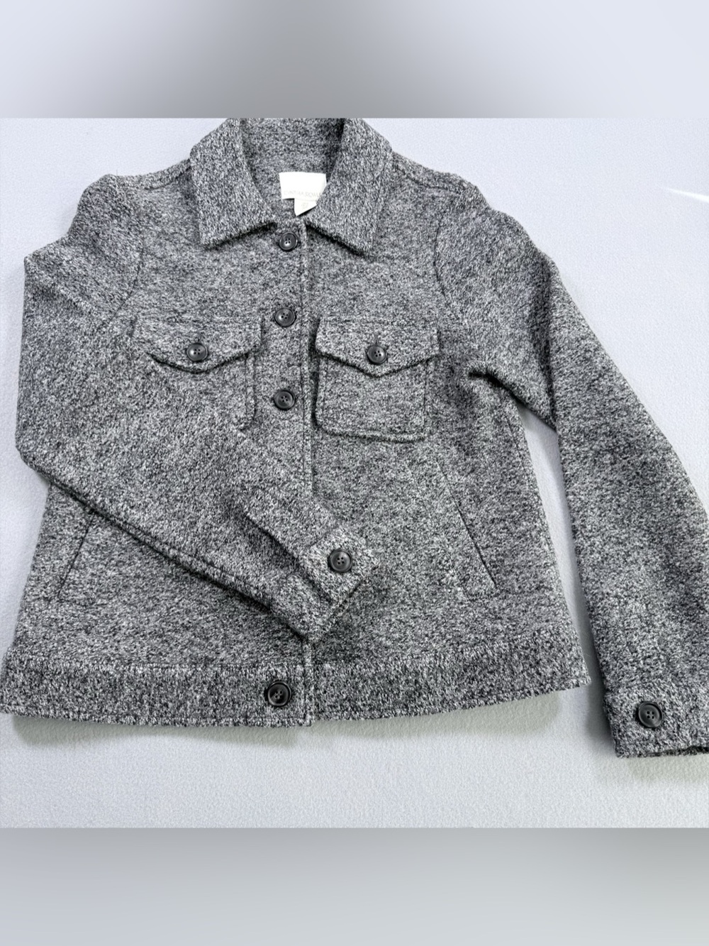 Cynthia Rowley – Gray Wool Bouclé Shirt Jacket (Size S)